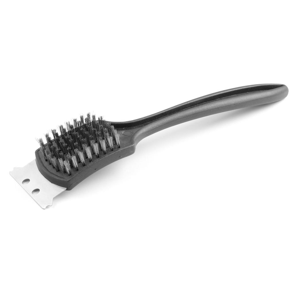 Hendi 525548 BBQ grill grate cleaning brush with scraper, steel bristles, 70x310x85 mm