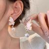 Kristallschmetterling Elegante Ohrringe, Modische und Vielseitige Perlenohrringe für Damen mit Nischen-Design, Leichter Luxus und Hochwertige Temperament-Ohrringe