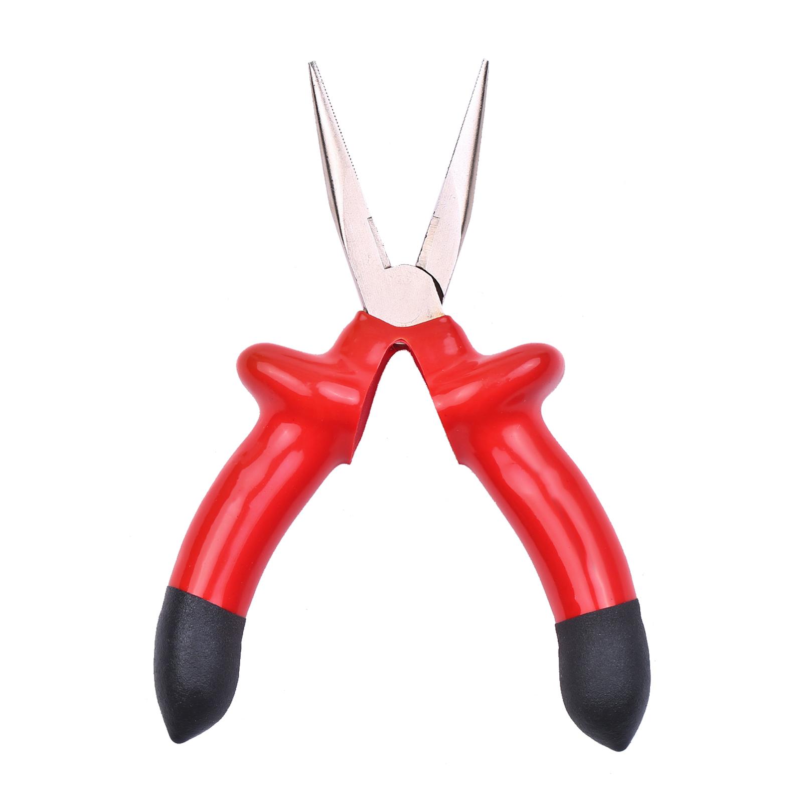 6-Inch Insulated   Nose Pliers       Steel Flat   Needle Nose Pliers with Cutter For Jewelry Making