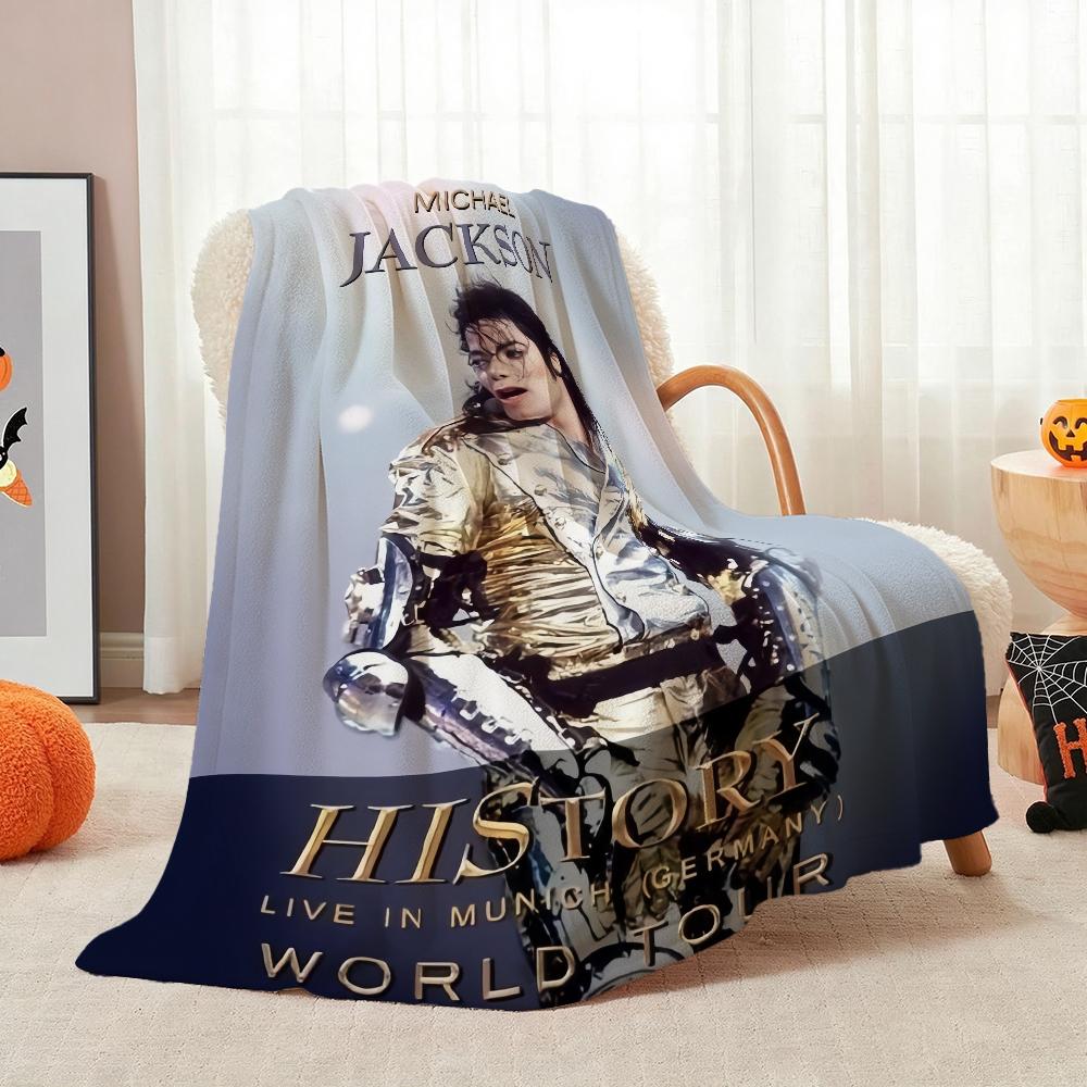 Michael Jackson History World Tour Flannel Printed Blanket Cozy Comfortable Throw Blanket For Bedroom Sofa Bed Party Decor New Year Gift
