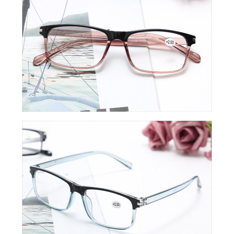 New Women Reading Glasses Retro High-Definition Anti Fatigue Prescription Eyeglasses Men Fashionable Resin Eyewear