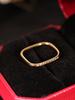 1 Piece of Stainless Steel Gold Square Ring with Tiny Rhinestones, Ultra-Thin Finger Ring, Light Luxury, Versatile and Fashionable