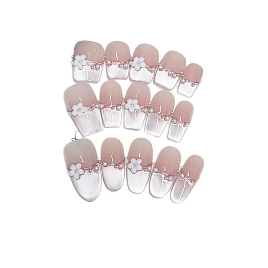 Hand-woven Armor Fore Spring Cat Eyes Flash Pure and Sweet Temperament Whitening Nail Patch