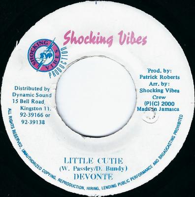 7inch Record DEVONTE - Little Cutie NONE Shocking Vibes 2000 Jamaica Reggae, Ska & Dub Used