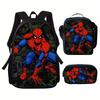 Spiderman School Backpack Set With Oxford Fabric Breathable Waterproof For Kids