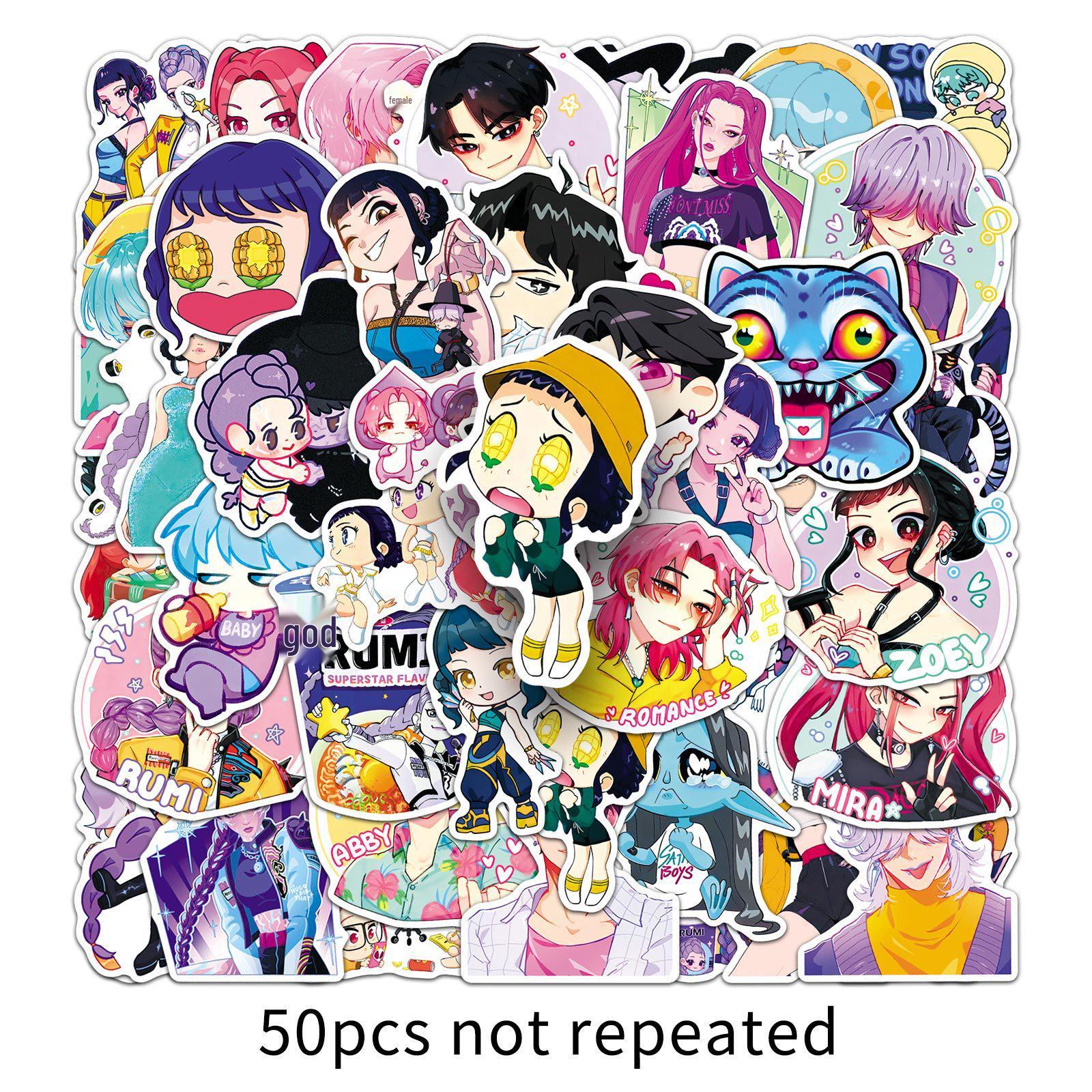 50pcs The Witcher Cartoon Stickers: Fun Personality Decals for Phone Cases, Bicycles, and Power Banks