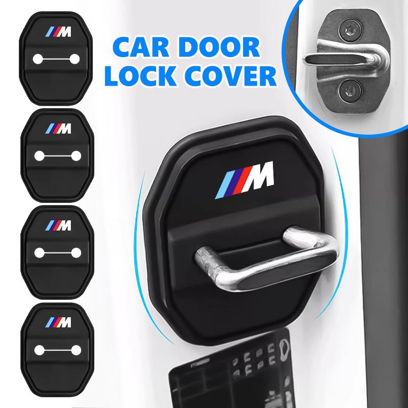 JKGN2 For BMW Car Door Lock Buckle Anti-collision Silicone Soundproof Protective 1 3 5 7 Series M F01 F20 F10 F13 E52 E53 E60 E93