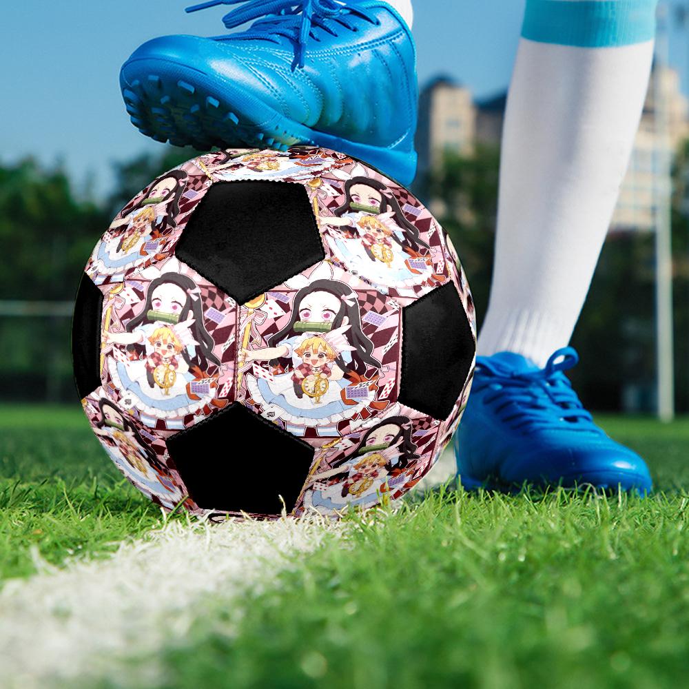 Soccer Ball Colorful Machine Stitched PVC Size 5 Team Training Competition Ready Durable High-Bounce Cool Sports Gift