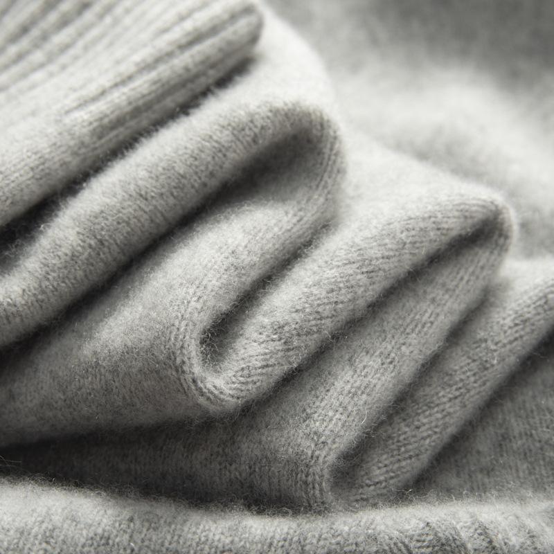 New high-lapel cashmere sweater men's thickened sweater trendy solid color versatile knitted bottomed wool sweater