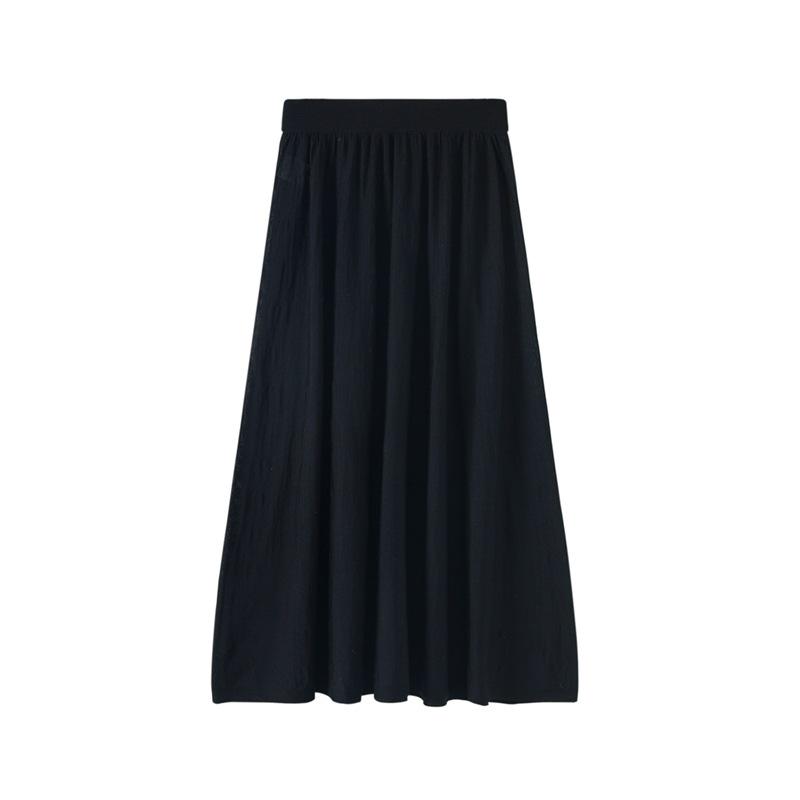 Le Kasha Fine Wool Women's Long Dress - Machine Washable, Autumn/Winter High-End Umbrella Skirt