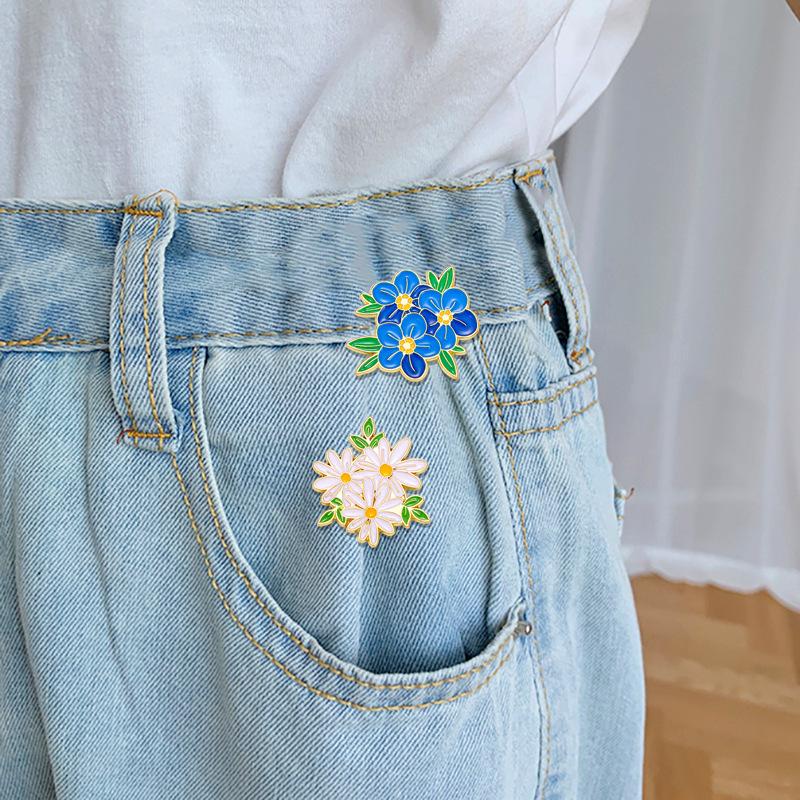 Original Plant Flower Series Alloy Brooch Colorful Flower Clothes Bags Accessories