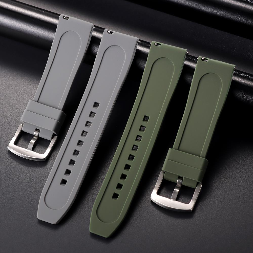 20mm 22mm Silicone Waterproof Sports Fashion Belt Watch Strap Rubber Watch Band Wristband Green for Seiko for Omega for Casio