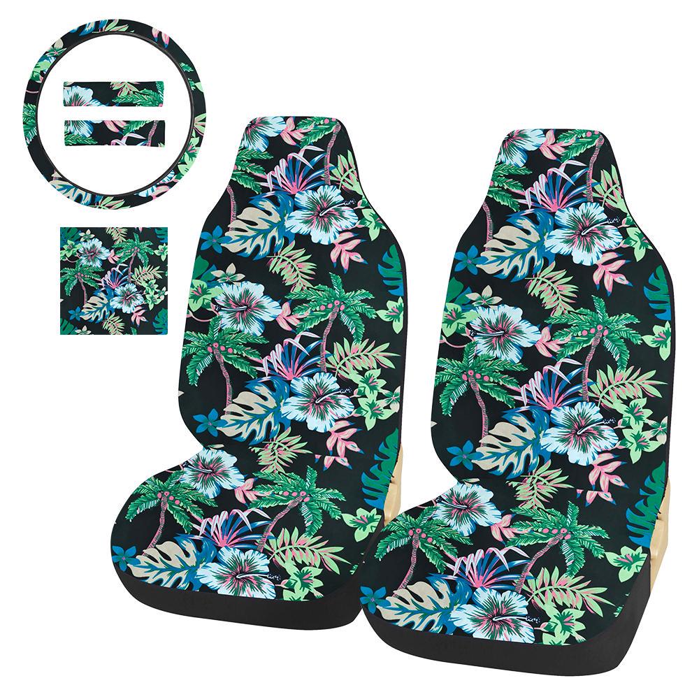 Car Seat Cover Colorful Pattern Breathable Protector Green
