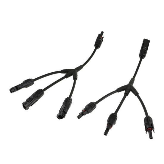 1Pair 3 Way Y Splitter Cable Plug Inline Solar PV Panel IP67 Connectors