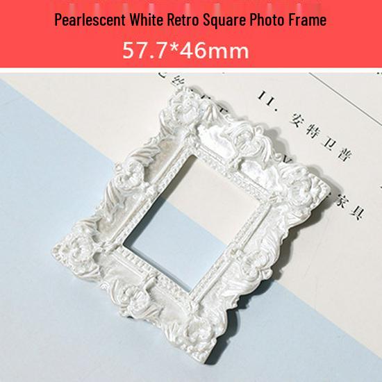 Retro Cream Glue Epoxy Resin Miniature Photo Frame DIY Dollhouse Accessories