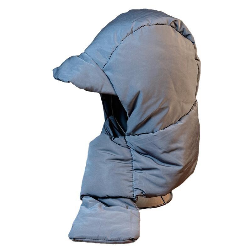 Hat Scarf  All in one Down Front Hat for Women   Winter Style New Warm Mountaineering Cotton Hat for Men Windproof and Water Repellent