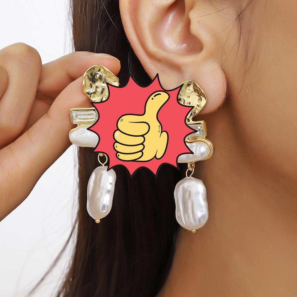 Eleganckie kolczyki z pereł barokowych: Vintage, Modny i Prosty Design dla Kobiet