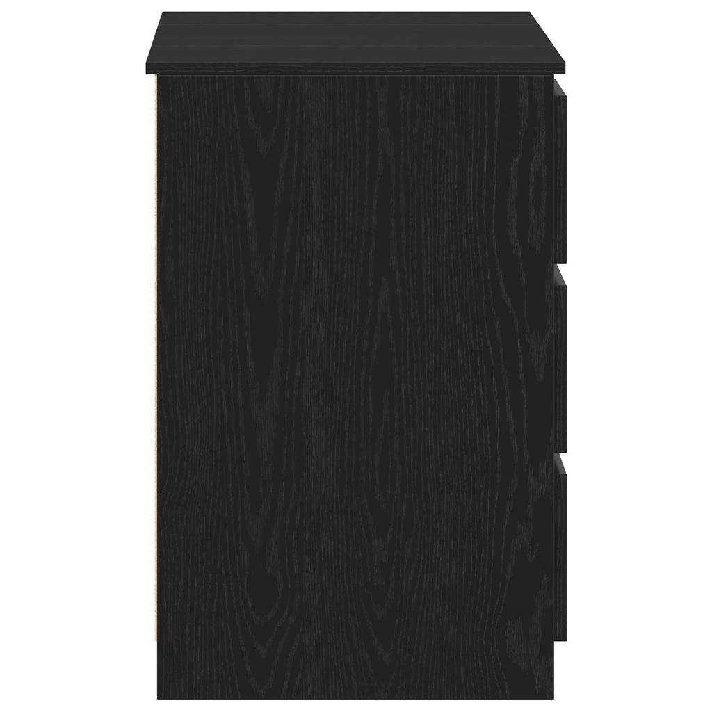 Desk with Storage Black Oak Effect 140 X 50 X 76 Cm