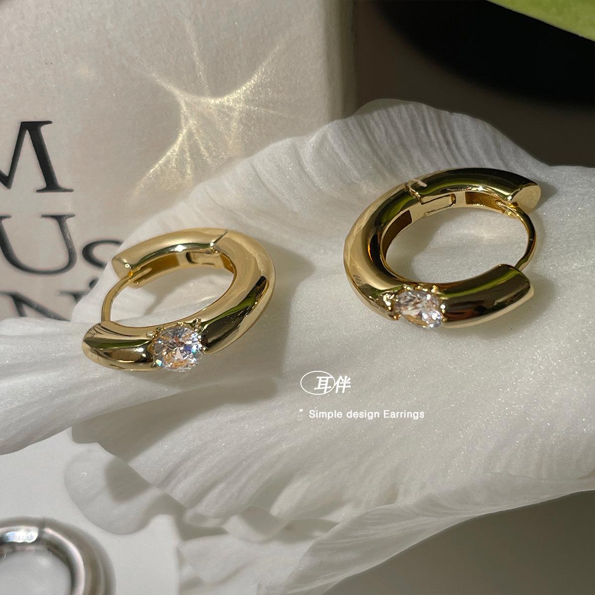 

Серьги-кольца из серебра 925 пробы с иглами, женские изысканные универсальные серьги с цирконием, премиальный темперамент, новые летние серьги 925 silver needle