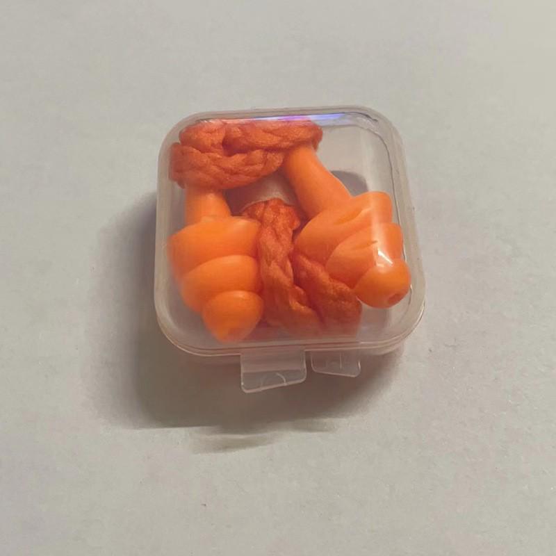 Soundproof Waterproof Silicone Earplugs with Anti-lost Cord for Swimming and Noise Reduction