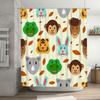 Animal Pattern Shower Curtain Fabric Waterproof Home Decor Bathroom Liner Set For Kitchen Multicolor (84X72 Inches)
