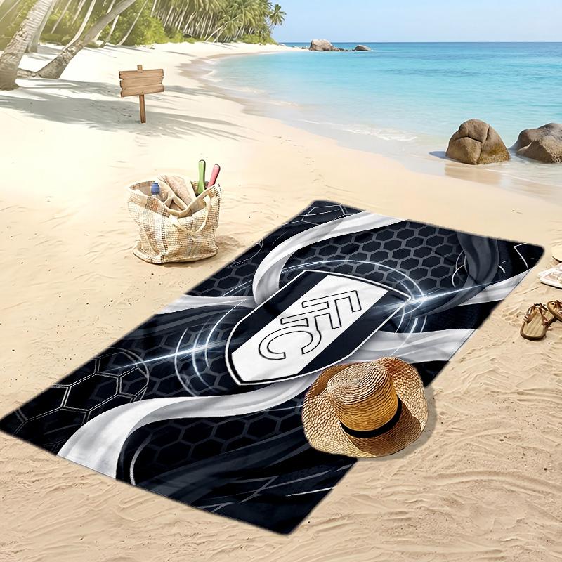 Fulham Football Print Beach Towel, Large Soft Quick Dry Towel for Beach Camping Swimming