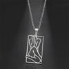 My Shape Shapely Beauty Women Necklaces Charming Pictorial Girl Pendants Pendants Neck Chain Stainless Steel Fashion Jewelry