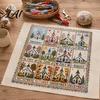 Farmhouse Style Embroidery Decor 12-Month Cross Stitch Kit DIY Four Seasons Seasonal Gift Idea for Enthusiasts Stamped Stitching Craft Set Beginners,