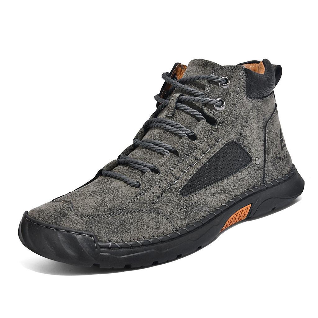 Men's Plus Size Martin Boots - Stylish High-Top Work Shoes for Autumn/Winter, Height-Boosting and Versatile for Outdoor Wear