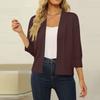 Women's 3/4 Sleeve Cropped Cardigan Sweater Open Front Short Shrugs Cardigans Lightweight Sweaters