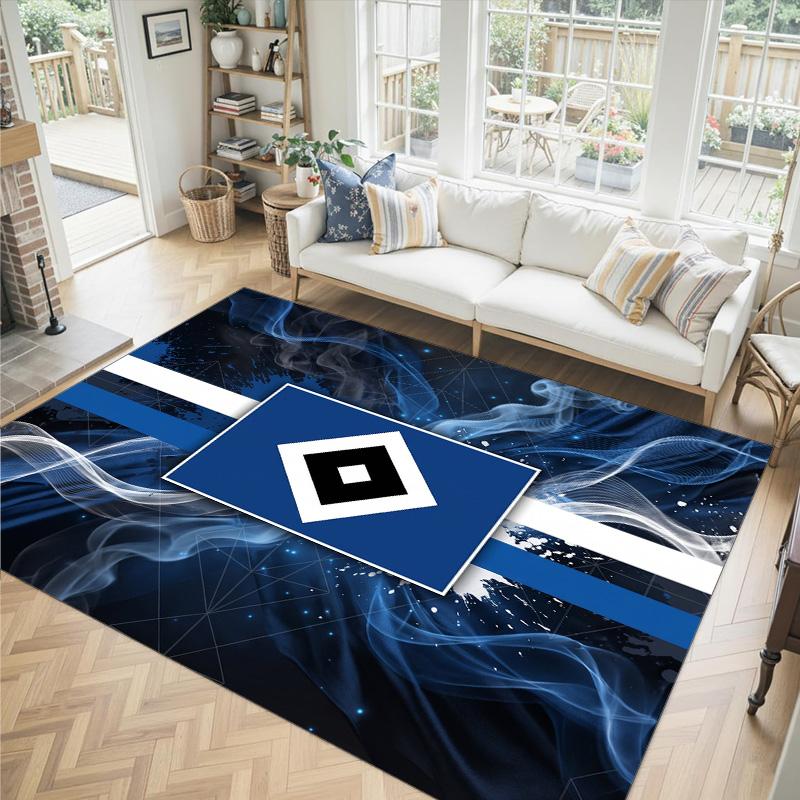 Hamburger SV Football Design Crystal Velvet Carpet Cozy Non?Slip Printed Rug For Bedroom Living Room Entrance