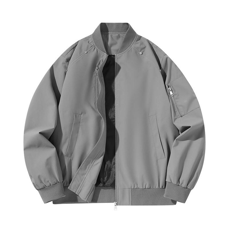 Mens Flight Jacket Casual Loose Baseball Coat Windproof Waterproof Stand Collar Sport Outerwear