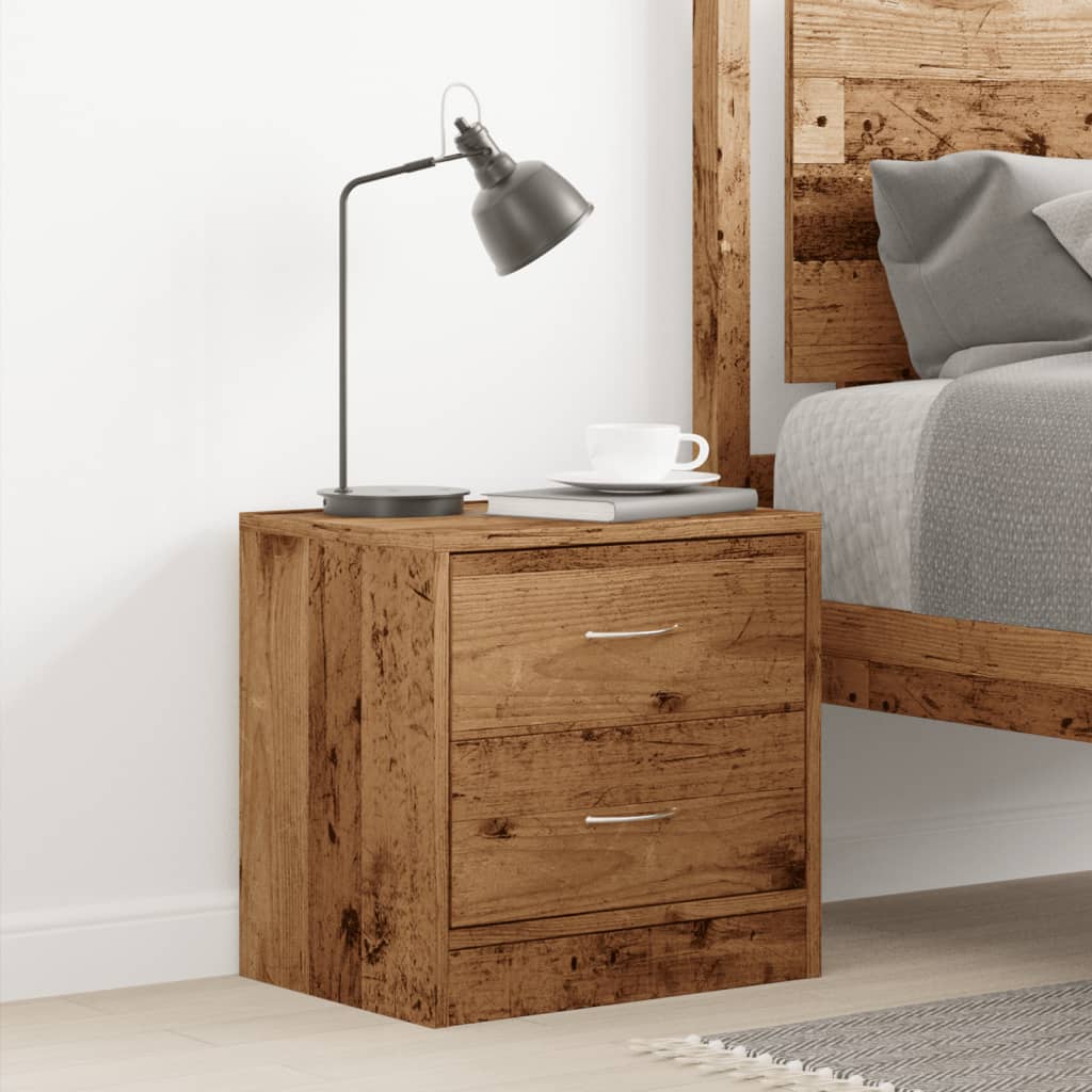 Nightstand with Rustic Wood Look 40 X 30 X 40 Cm Engineered Wood