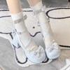 Cross Strap Women High Heels Mary Jane Pumps Party Wedding Cosplay Beige Blue Bow Princess Cosplay Lolita Shoes 2025