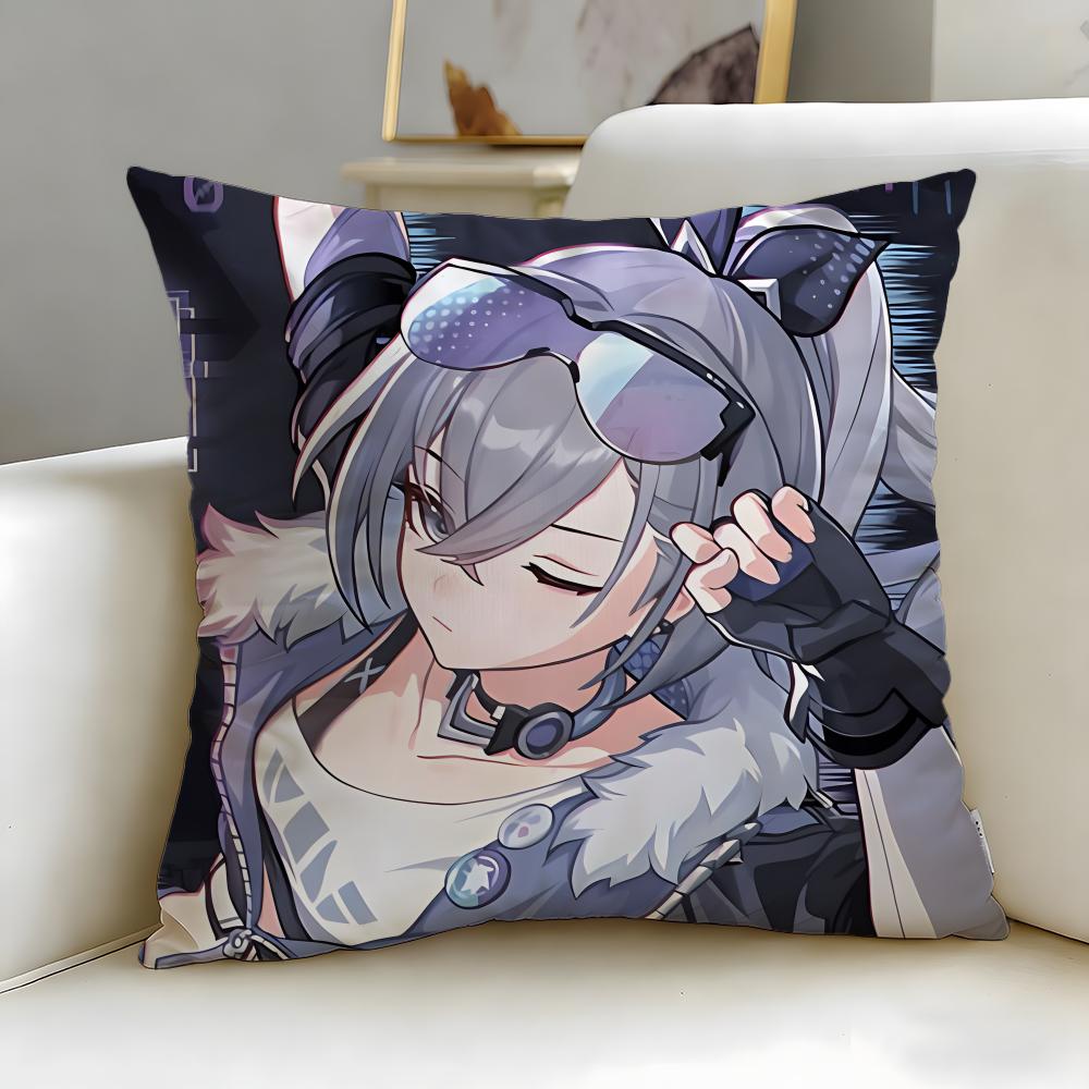 popular game Honkai Star Rail Cushion Cover Soft EasyWash Pillow Case Versatile for Couch Bed Travel and Office