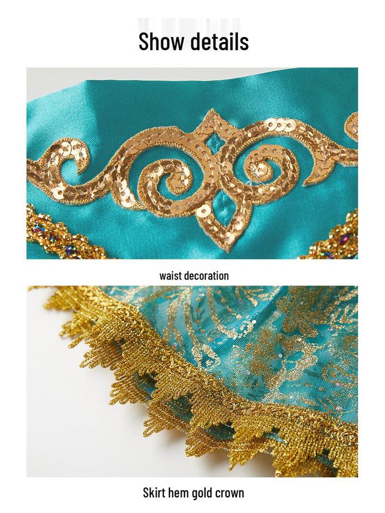 Western Region Dunhuang Princess Belly Dance Costume - 720° Swing Skirt for Exotic Performances.
