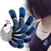 Korean Style Zircon Blue Sparrow Brooch Love Corsage Pin 363-3