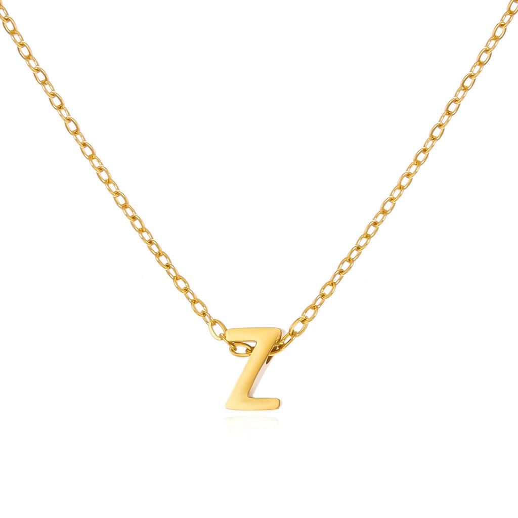 

New Alphabet Necklace Stainless Steel Pendant For Women Men Casual Jewelry Style 26