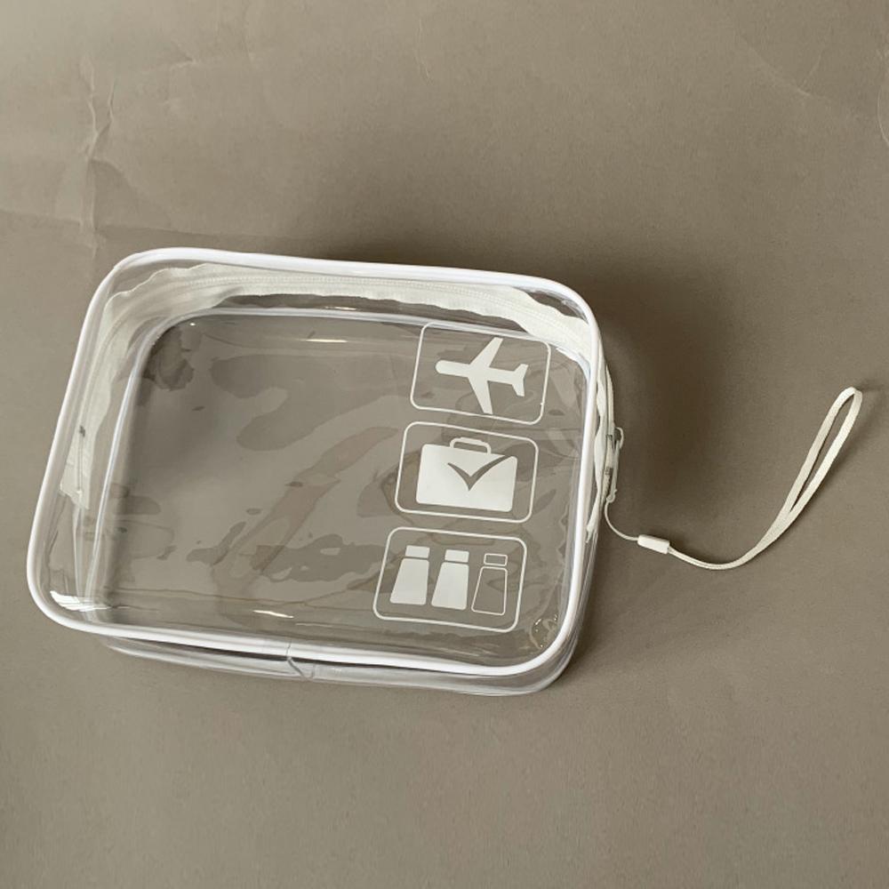 Organizér Pouzdro Cestovní Úložný Organizér Taška růžovočervená PVC Kosmetická Taštička Taška na Make-up Koupelová Toaletní Taška Vodotěsná Průhledná