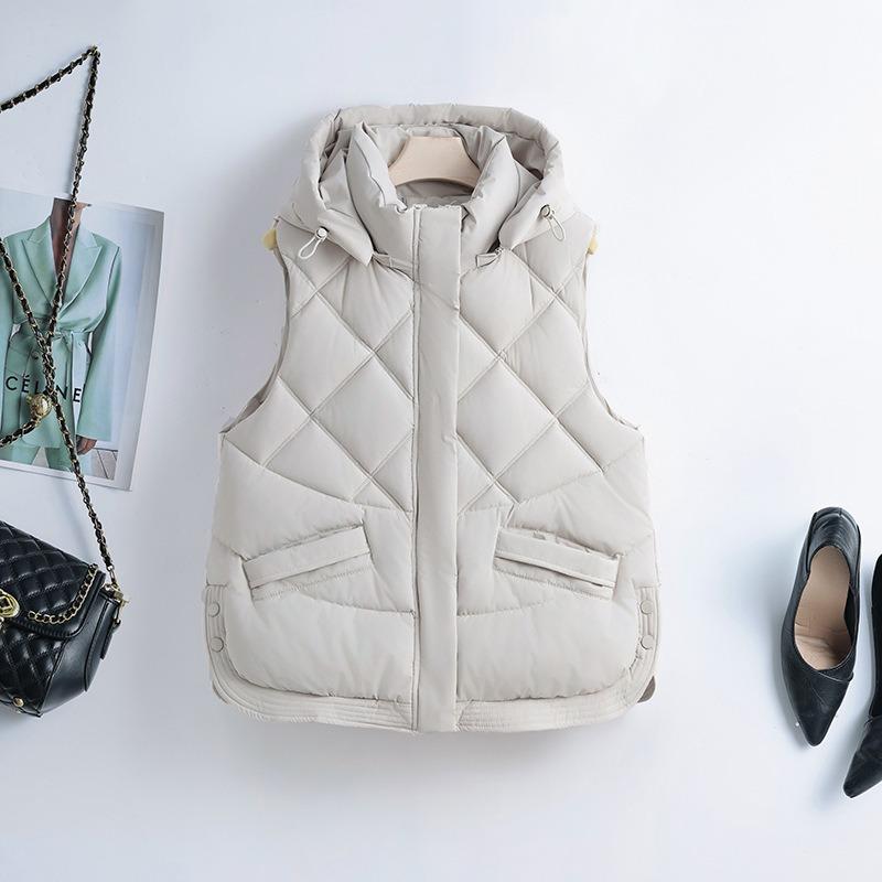 Winter new hooded with thickened loose coat women's short cotton vest jacket