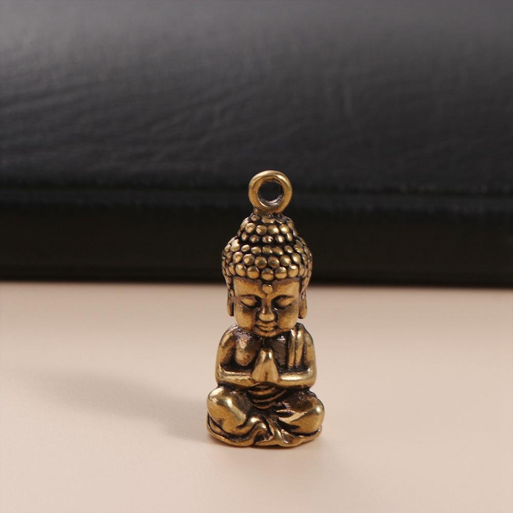 Miniature Sakyamuni Buddha Pendant Brass Crafts Mini Buddha Figurine  Keychain