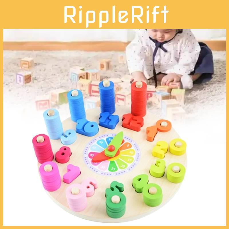 Colorful Wooden Puzzle Toy For Kids Learning Time And Numbers Educational Development