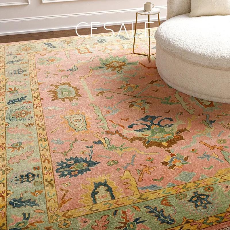 Vintage Boho Living Room Carpet Traditional French Luxury Rugs for Home Decor Popular Fashion Non Slip Coffee Table Floor Mats
