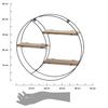 Półka Ścienna Metalowa Z Mdf Czarna Okrągła 44 Cm