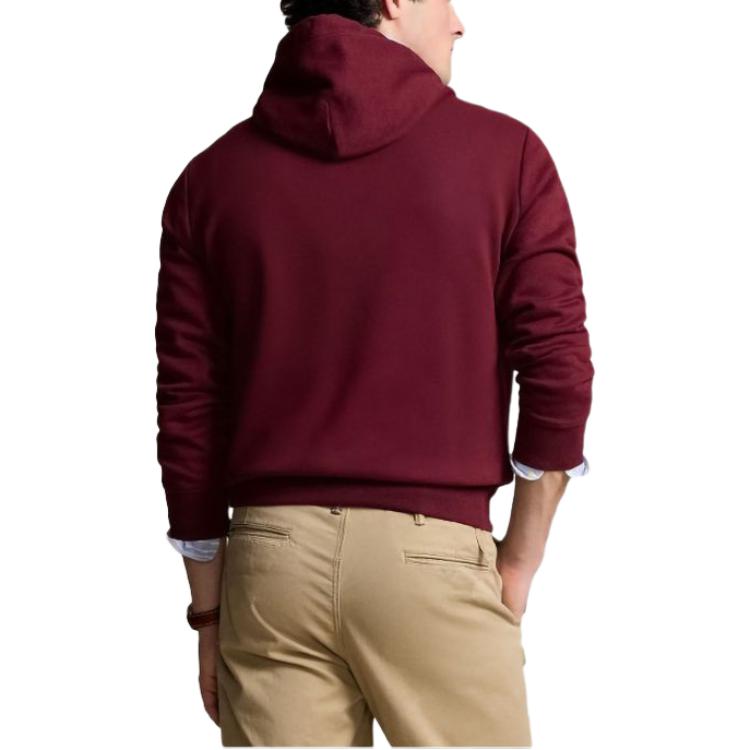 Polo Ralph Lauren Hooded Letter Print Pullover Long Sleeve Sweatshirt Men Sweatshirt Red 710952040-004
