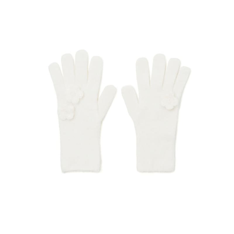 LOTS YOU lotsyou_Holiday Flower Knit Gloves White