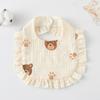 Ruffle Baby Drool Bibs: Pure Cotton Printed Lace Bibs