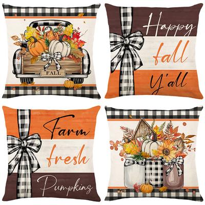 Autumn Printed Pillow Cover Plant Flower Home Living Room Cushion Set Bedroom Decorative Pillow Wholesale