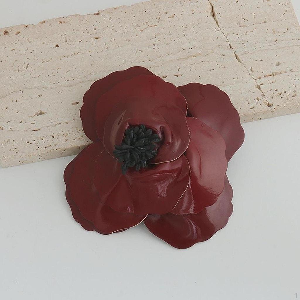 10cm Floral Brooch Pin Hair Clip Lightweight Vintage Style Handmade Lapel Hairpin for Party Lady