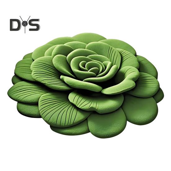 

Ковер с изображением цветка пиона, 3D визуальный цветок, нескользящий нижний коврик, впитывающий коврик для ванной комнаты, декор для входа в дом, гостиной 40*40cm зелёный